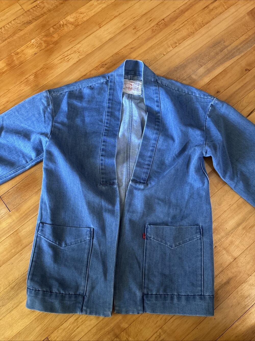 Levis S Kimono Jacket Womens Blue Denim Shawl Wrap Minimalist